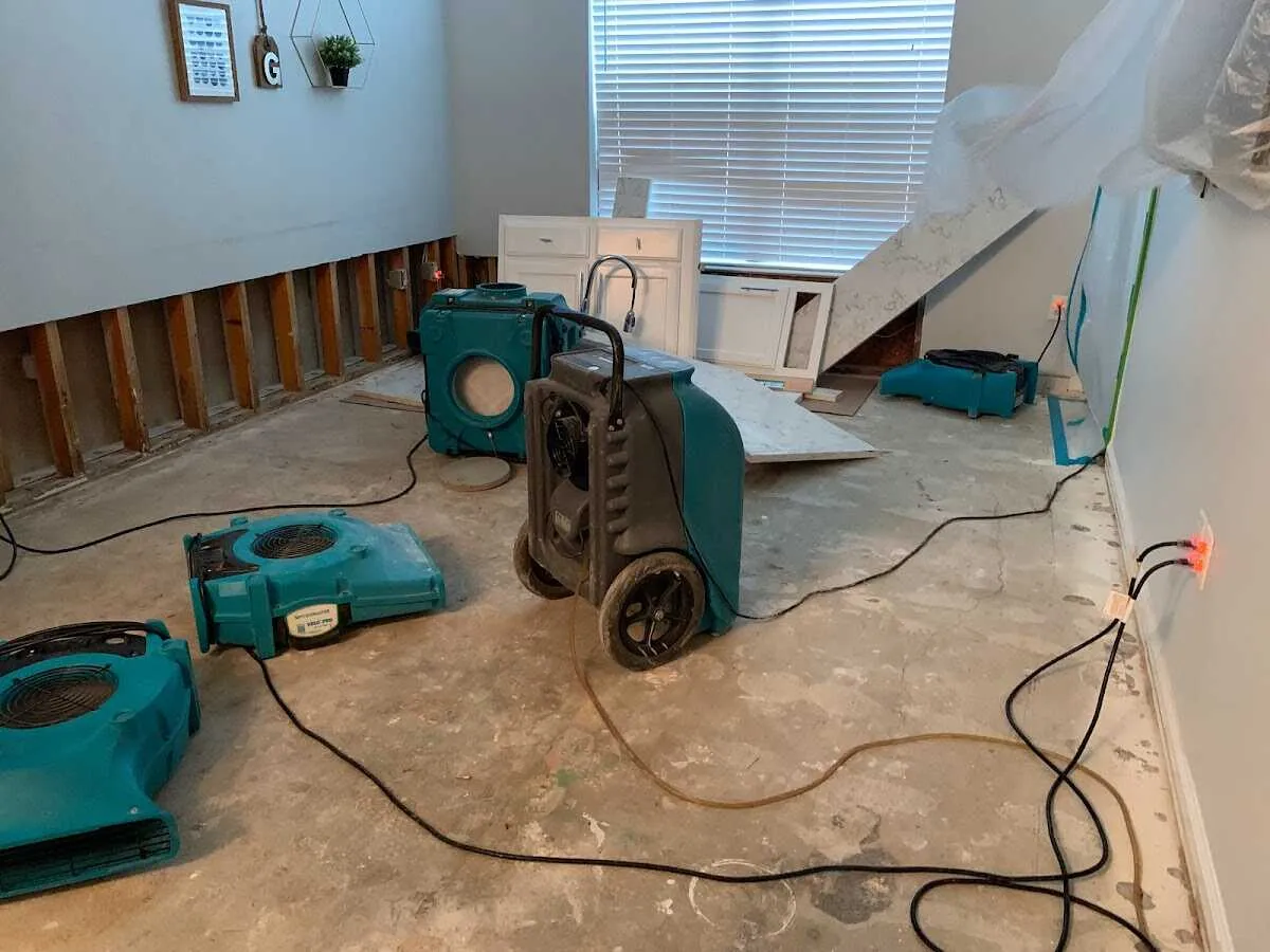 Dehumidifier in flood-cut room for Water Extraction & Removal in North Olmsted